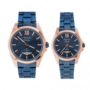 Alexandre Christie AC 8659 Rosegold Blue Couple